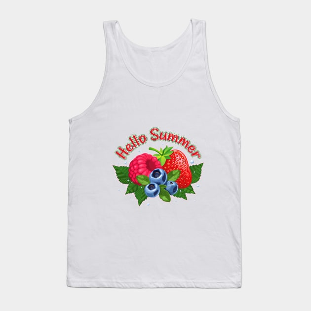 Hello Summer Tank Top by Frenzy Fox